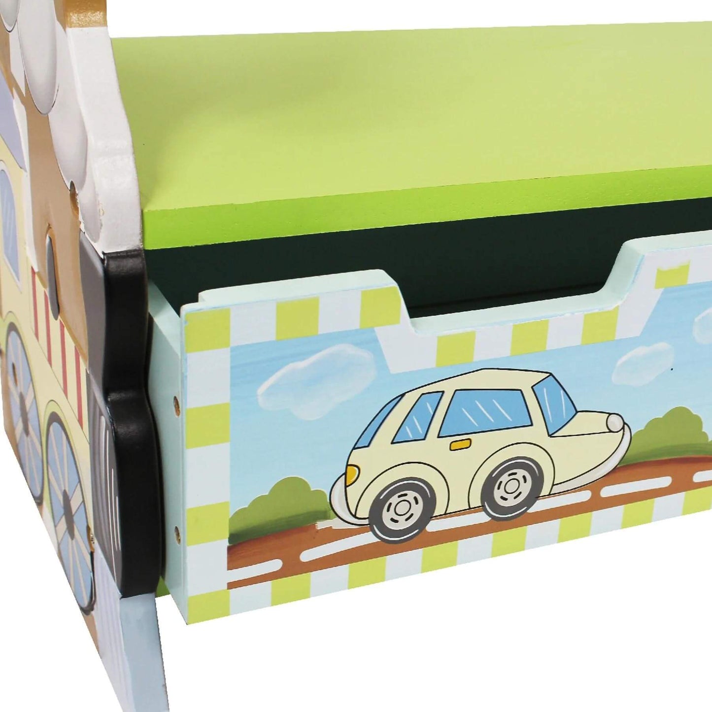 Detail View of Fantasy Fields Kids Transportation Themed Wooden Bookshelf