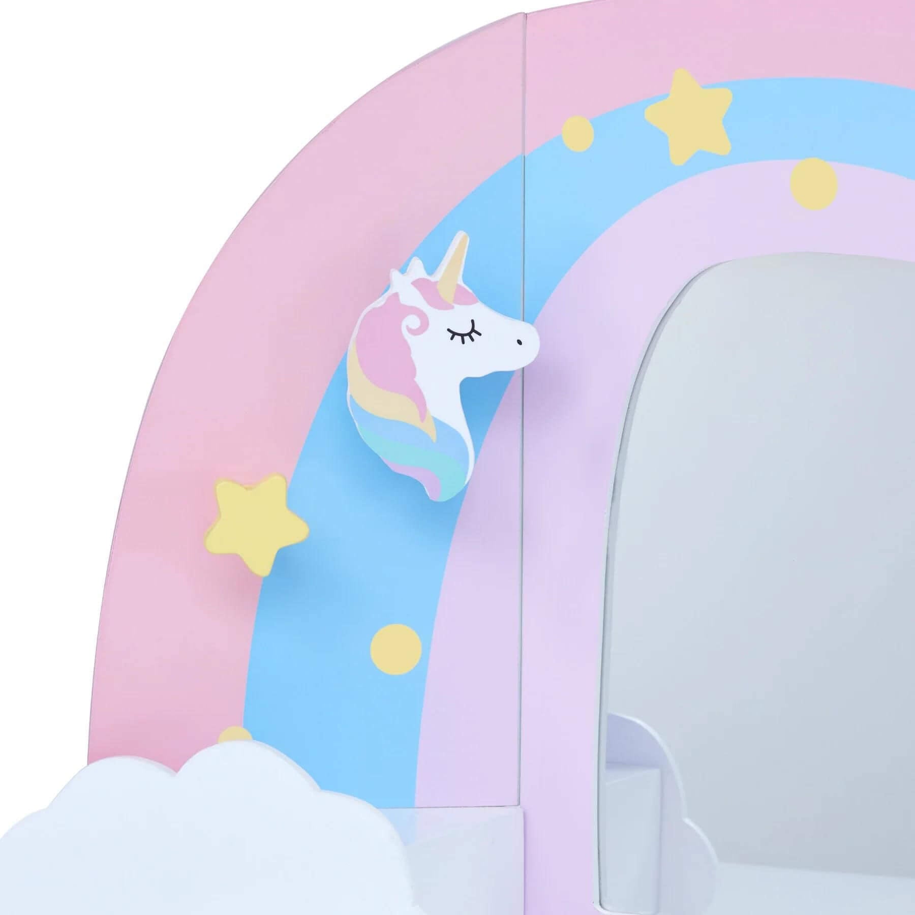 Detail View of Fantasy Fields Little Dreamer Rainbow Unicorn Vanity Table