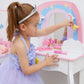 Girl Using Fantasy Fields Little Dreamer Rainbow Unicorn Vanity Table Set