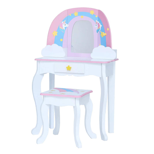 Fantasy Fields Little Dreamer Rainbow Unicorn Vanity Table Set