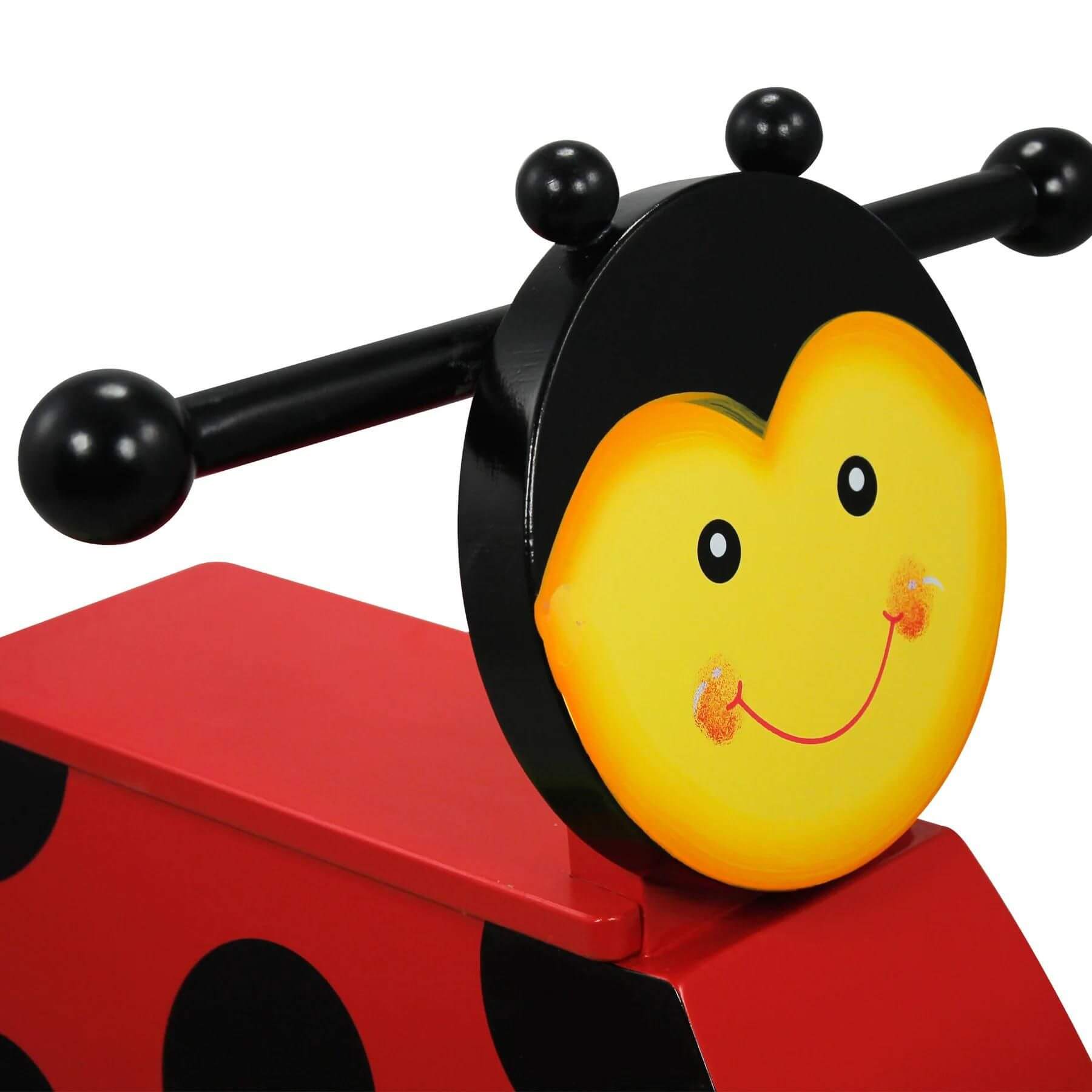 Detail View of Fantasy Fields Toy Furniture Magic Garden Hand-Carved Ladybug Rocker