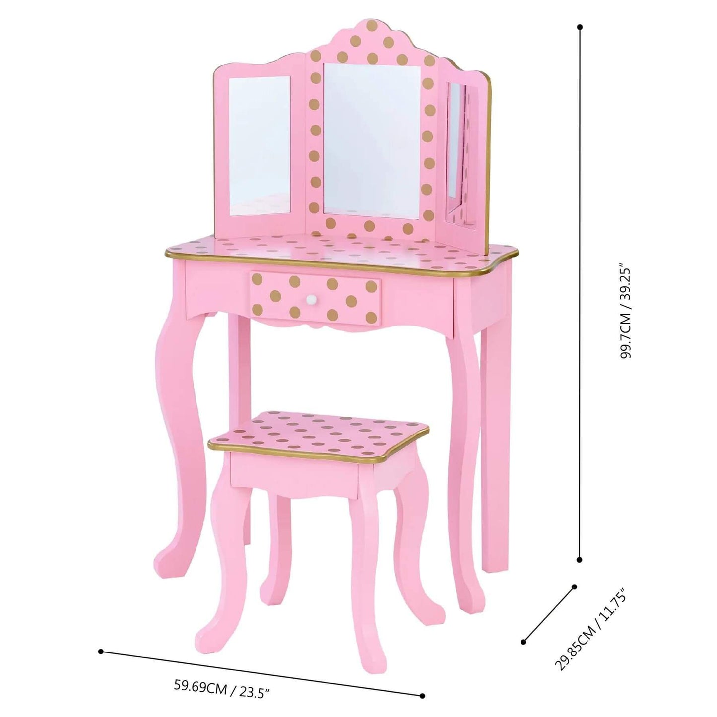 Fantasy Fields Polka Dot Prints Gisele Vanity Playset Pink/Gold