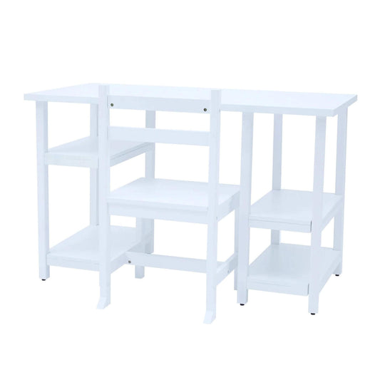 Fantasy Fields Wooden Play Desk with Shelves and Chair White