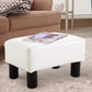 HOMCOM Modern Faux Leather Upholstered Rectangular Ottoman Footrest Bright White