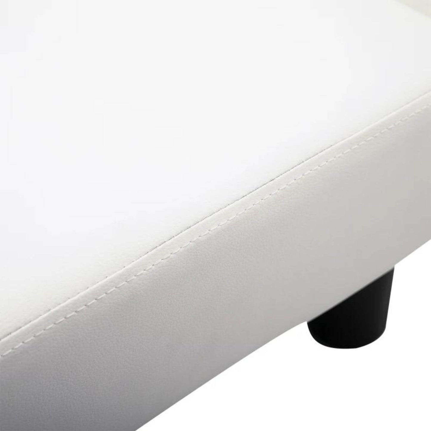 Detail of HOMCOM Modern Faux Leather Upholstered Rectangular Ottoman Footrest Bright White