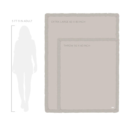 Dimensions of Saranoni Double Ruched Faux Fur Throw Blankets Flax
