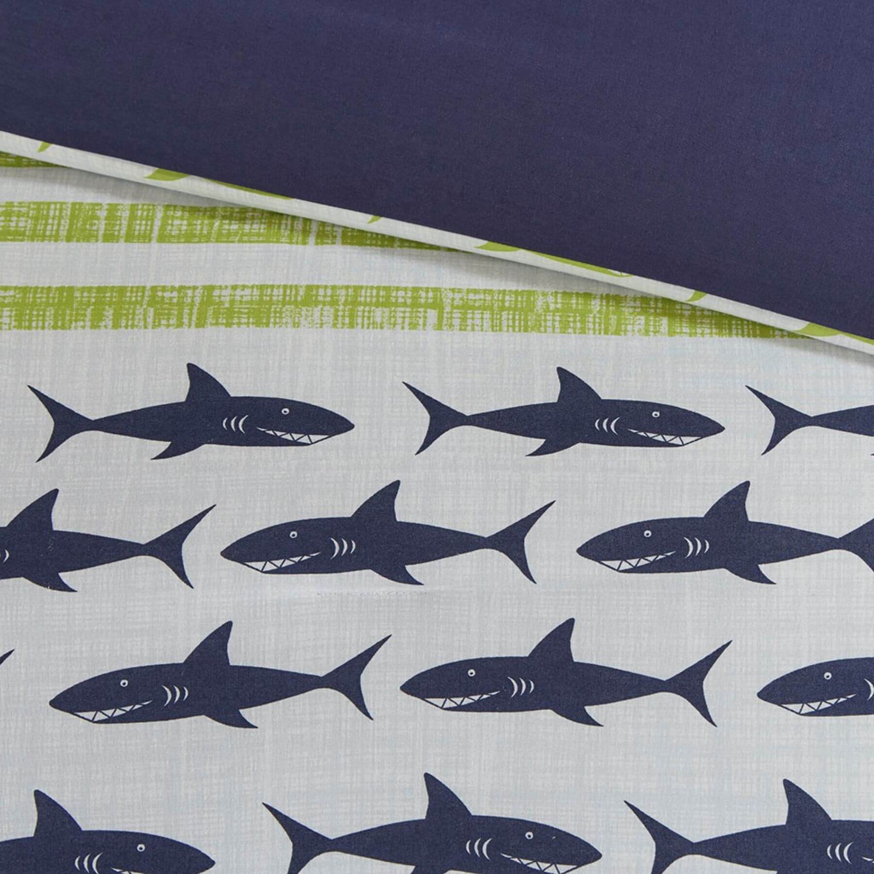 Detail View of Finn Shark Cotton Comforter Set