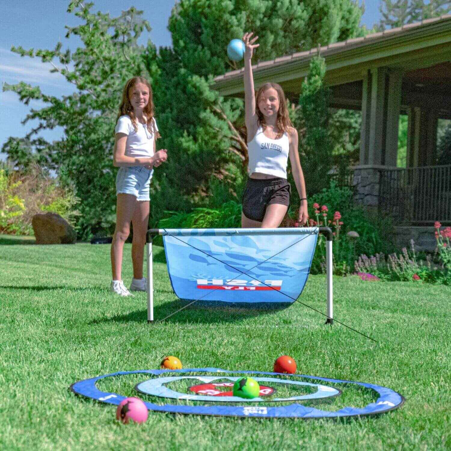 Kids Playing DO-U-PLAY Fish Fly Yard Game