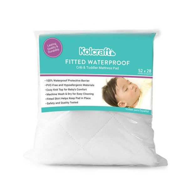 Kolcraft Fitted Waterproof Crib and Toddler Mattress Pad