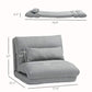 HOMCOM Floor Chair for Adults Floor Sofa Bed Gray