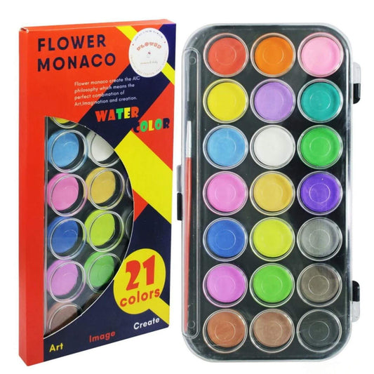 Flower Monaco Water Color Set 21 Colors