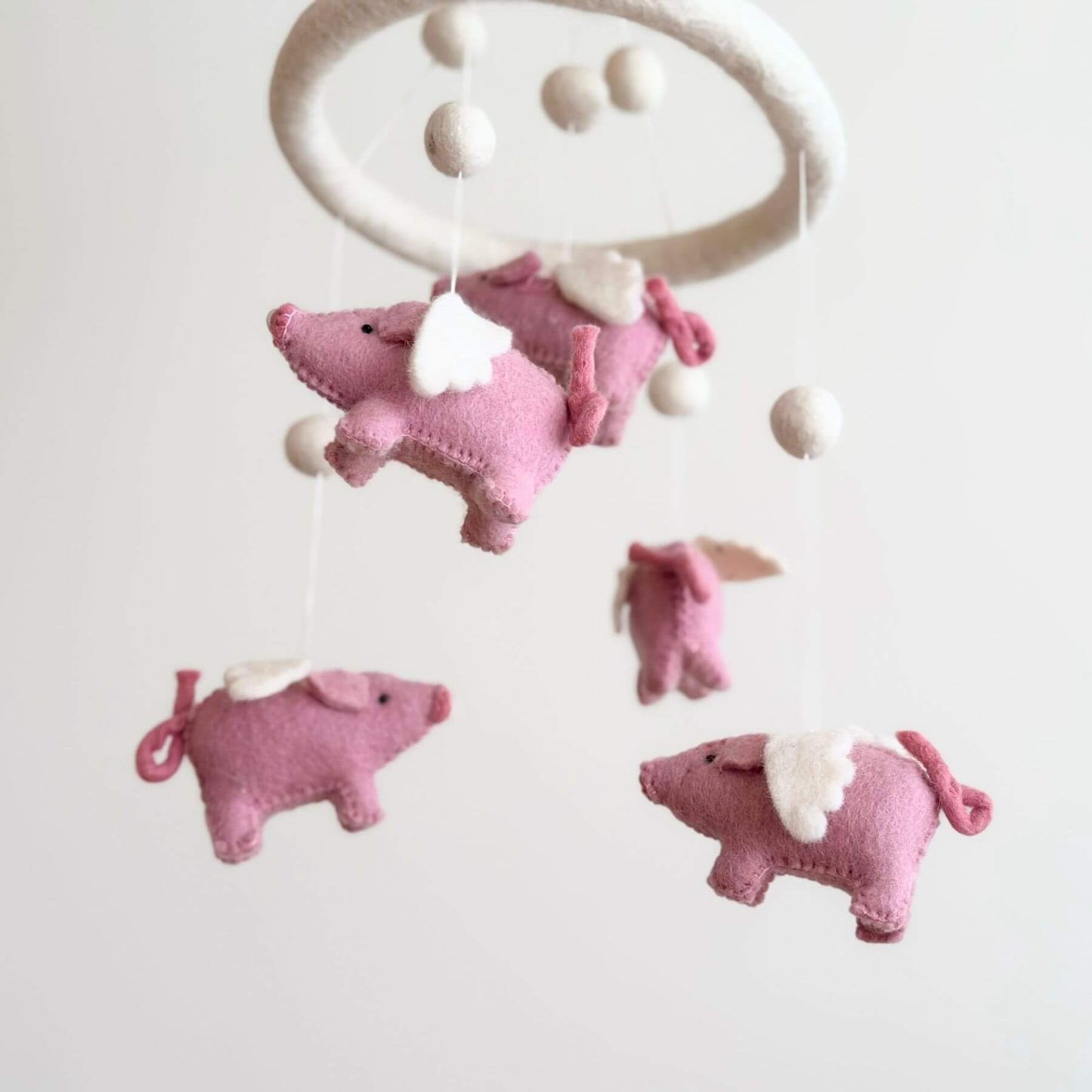 Ganapati Crafts Co. Felt Baby Mobile - Flying Pig