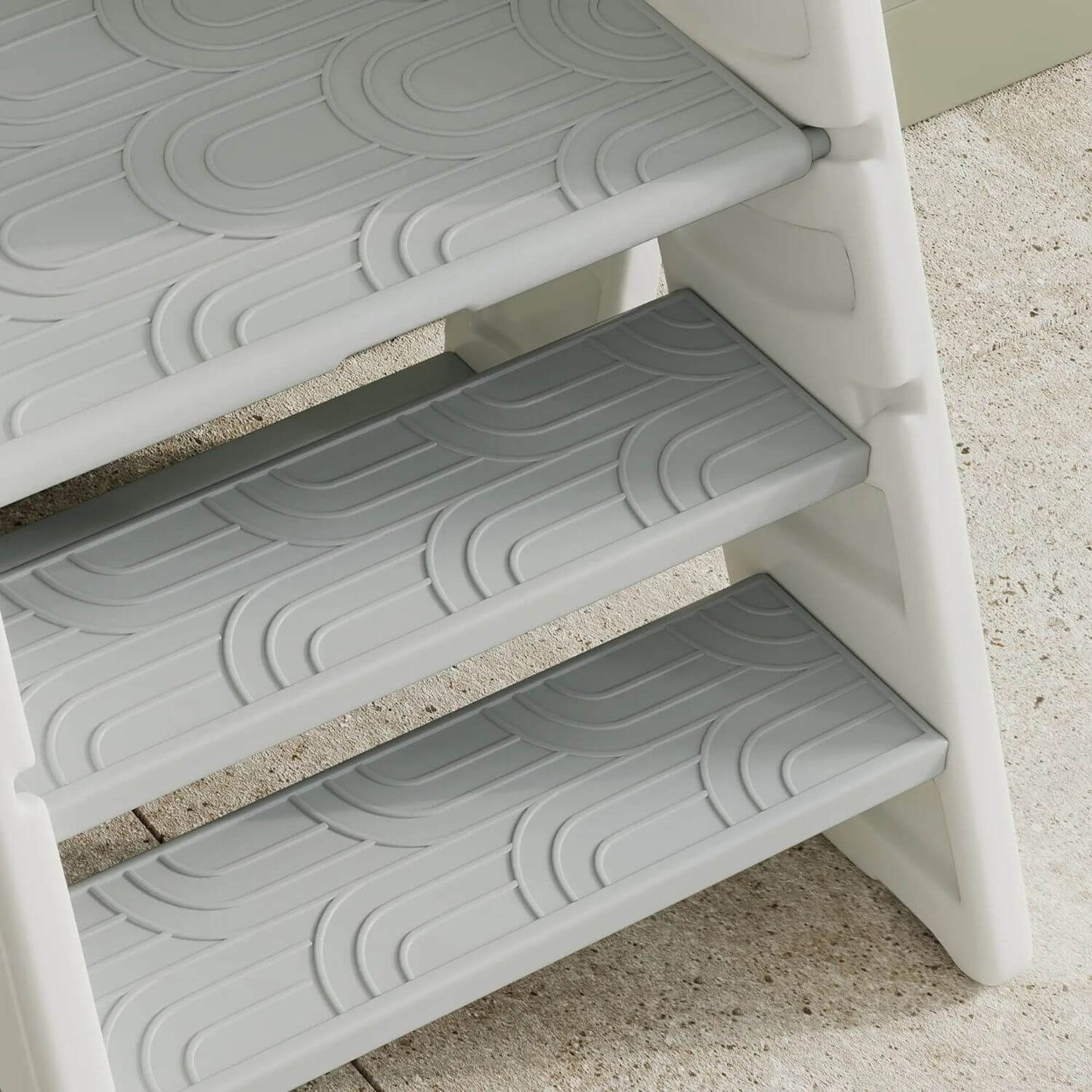 Detail of Qaba Foldable & Adjustable Kitchen Stool Helper Gray