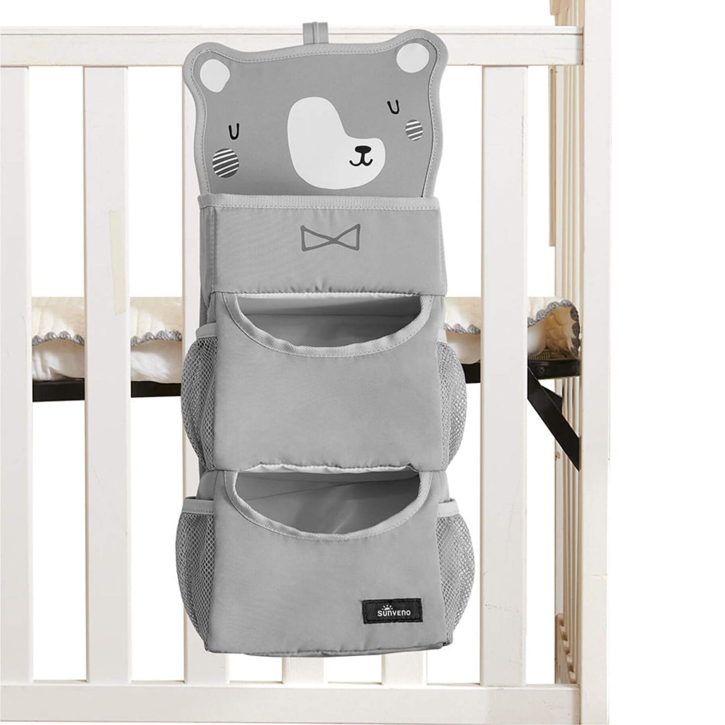 Forest Friends Hanging Organizer bear attached to a crib