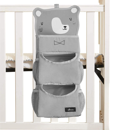 Forest Friends Hanging Organizer bear attached to a crib