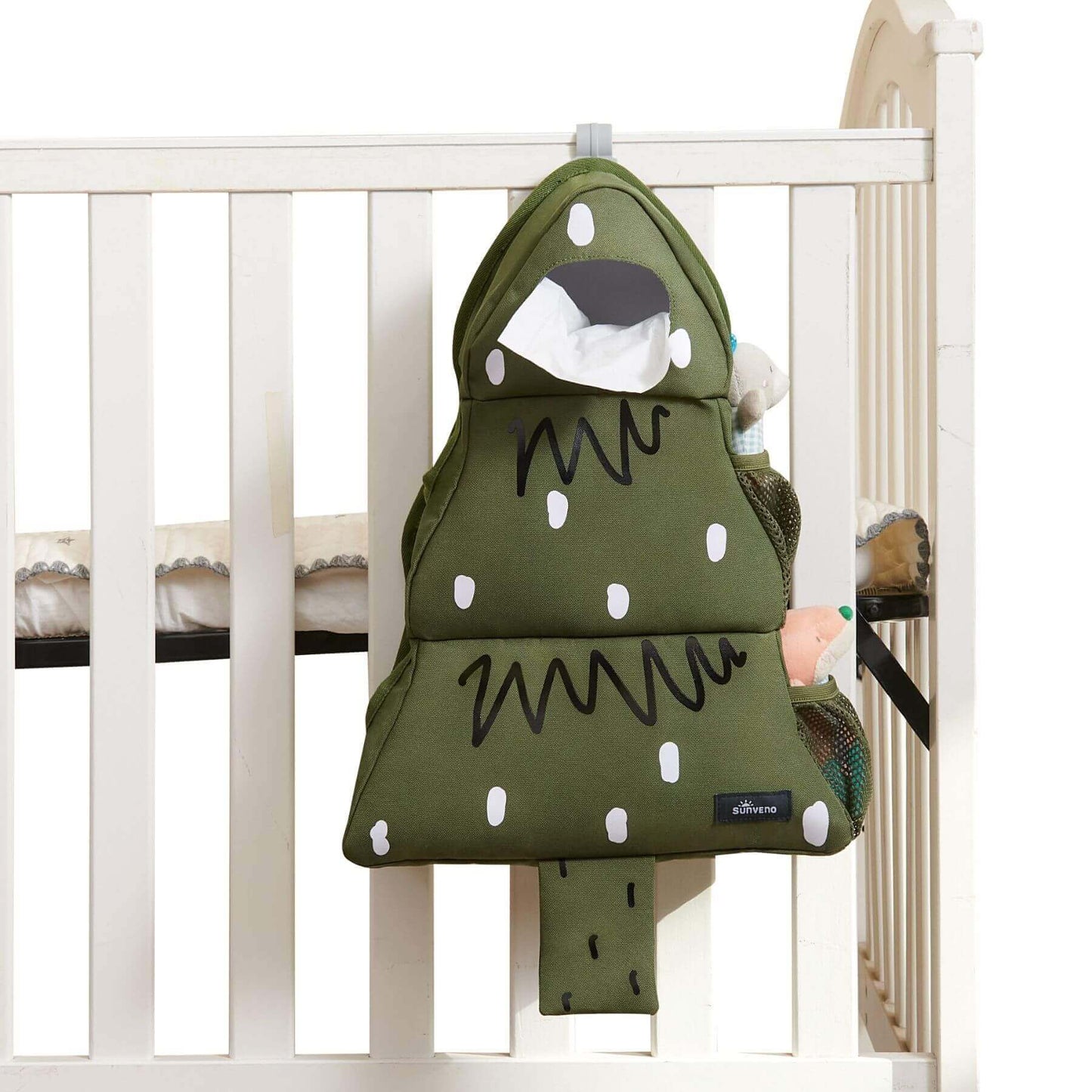 Forest Friends Hanging Organizer Tree in a crib