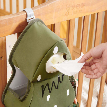Forest Friends Hanging Organizer tree attached to a wooden crib