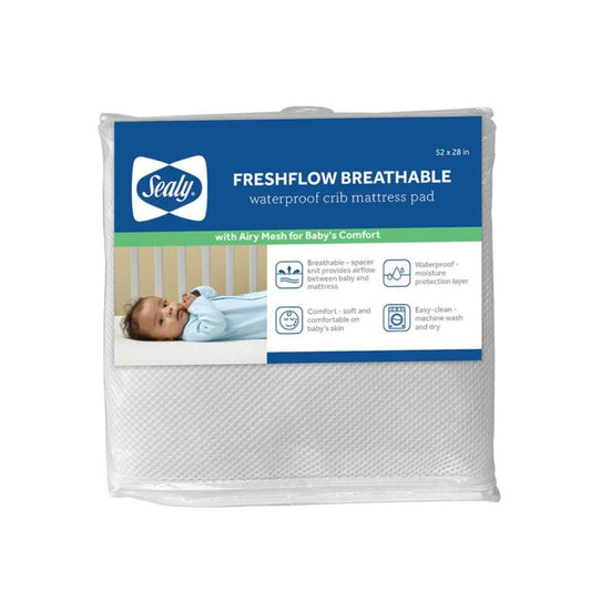 Sealy FreshFlow Breathable Waterproof Crib Mattress Pad