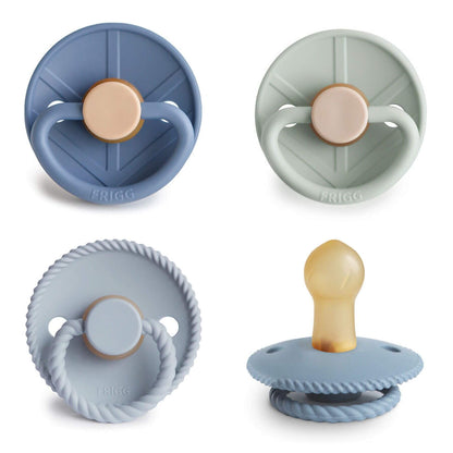 Mushie FRIGG Natural Rubber Pacifier 4-Pack | Skyline Serenity
