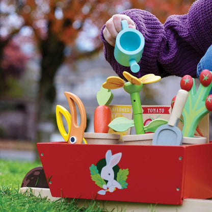 Tender Leaf Garden Wheelbarrow Set on a grassy background