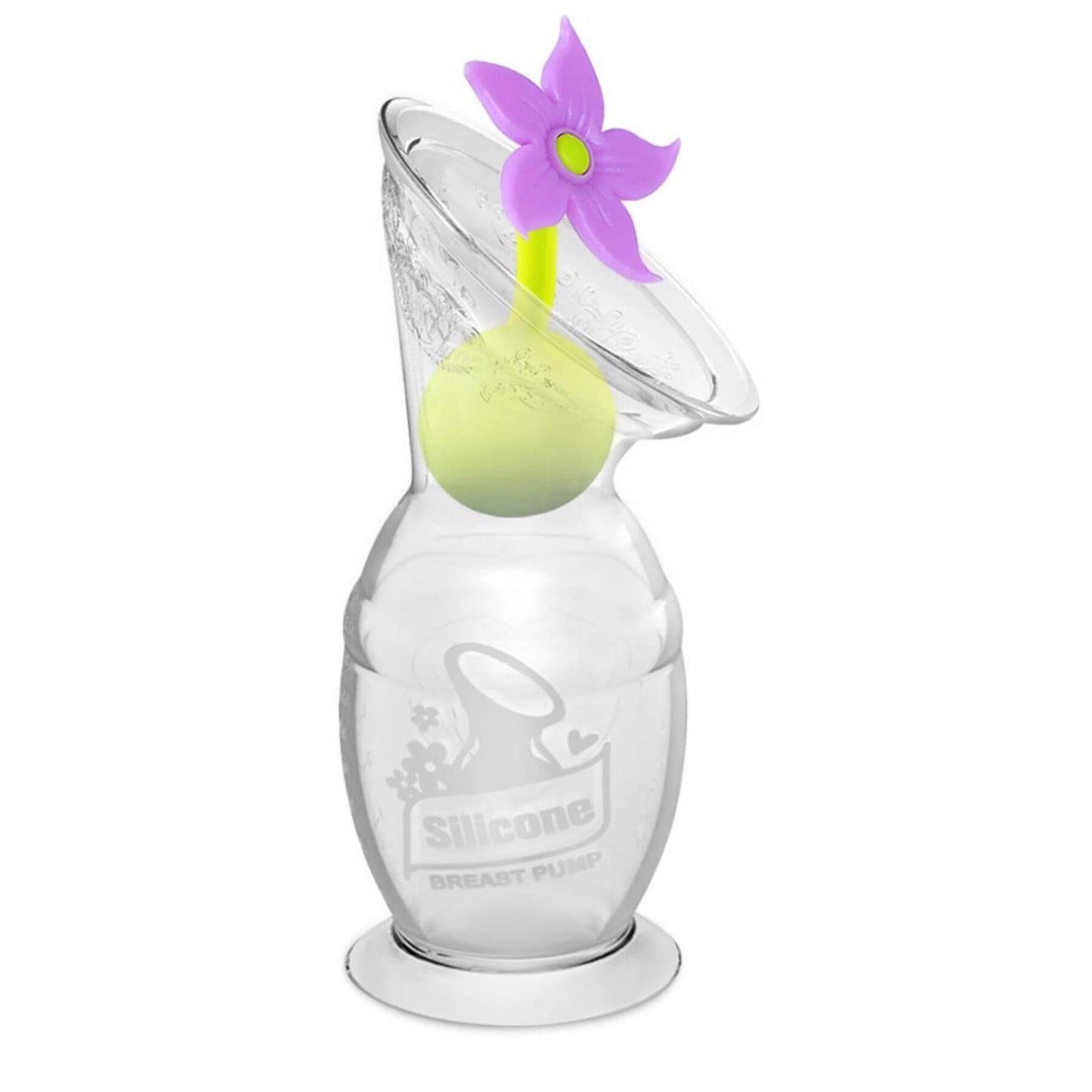 Haakaa Gen 2 Silicone Breast Pump with Suction Base 5 oz and Silicone Flower Stopper Set - Purple