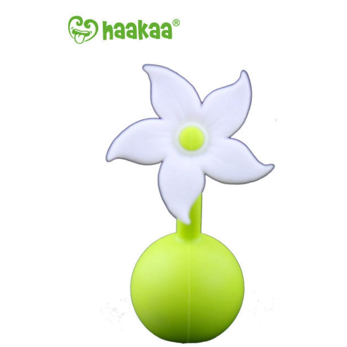 Haakaa Gen 2 Silicone Breast Pump with Suction Base 5 oz and Silicone Flower Stopper Set - White