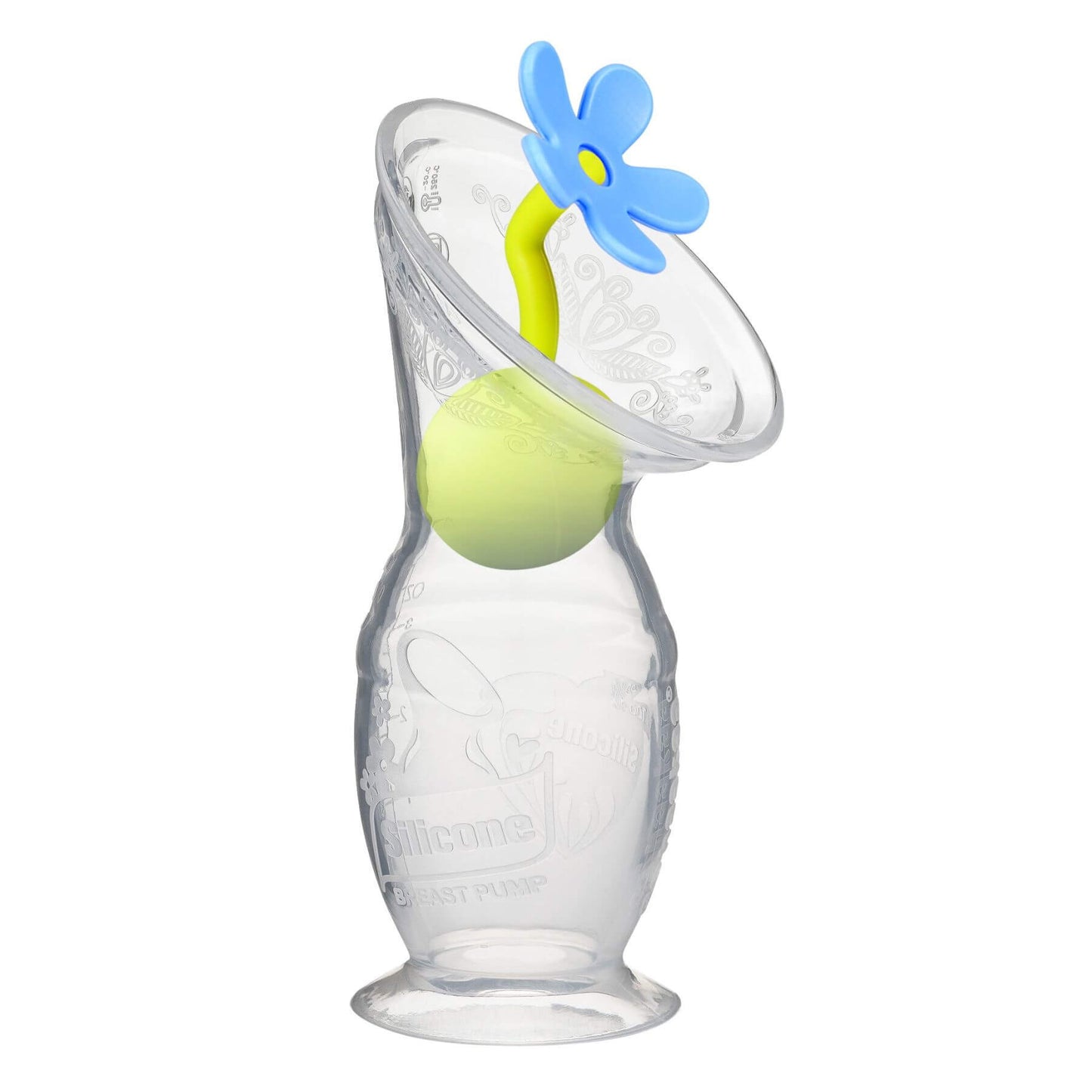 Haakaa Gen 2 Silicone Breast Pump with Suction Base 4 oz and Silicone Flower Stopper Set - Blue