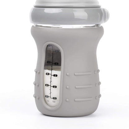 Gray silicone bottle with measurement lines