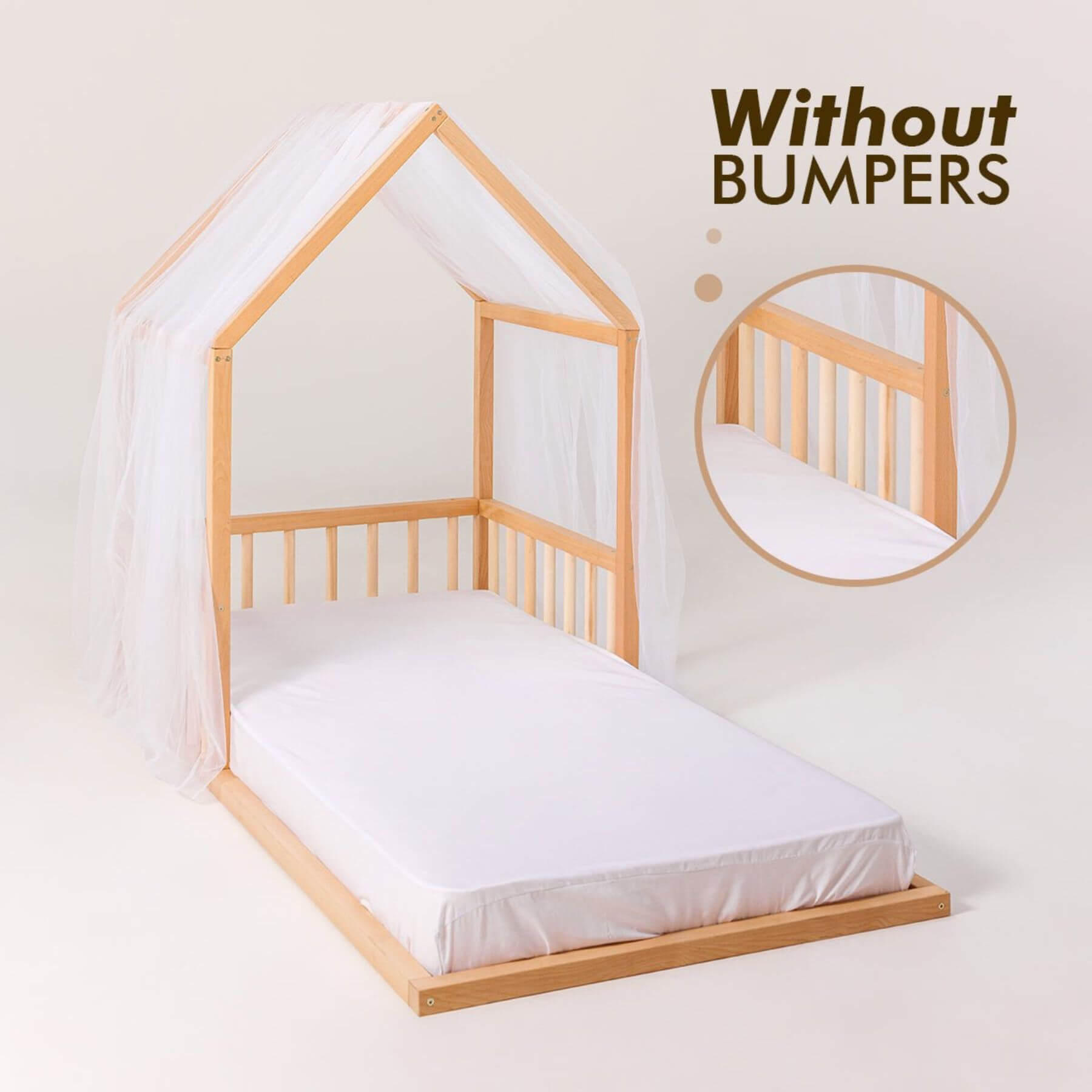 Goodevas Wooden Montessori House Floor Bed