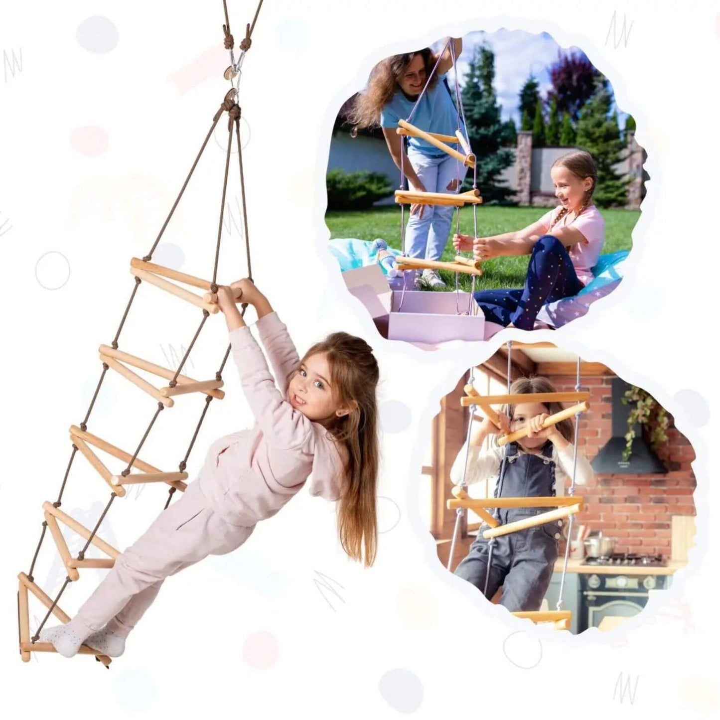Kids playing on Goodevas Triangle Rope Ladder