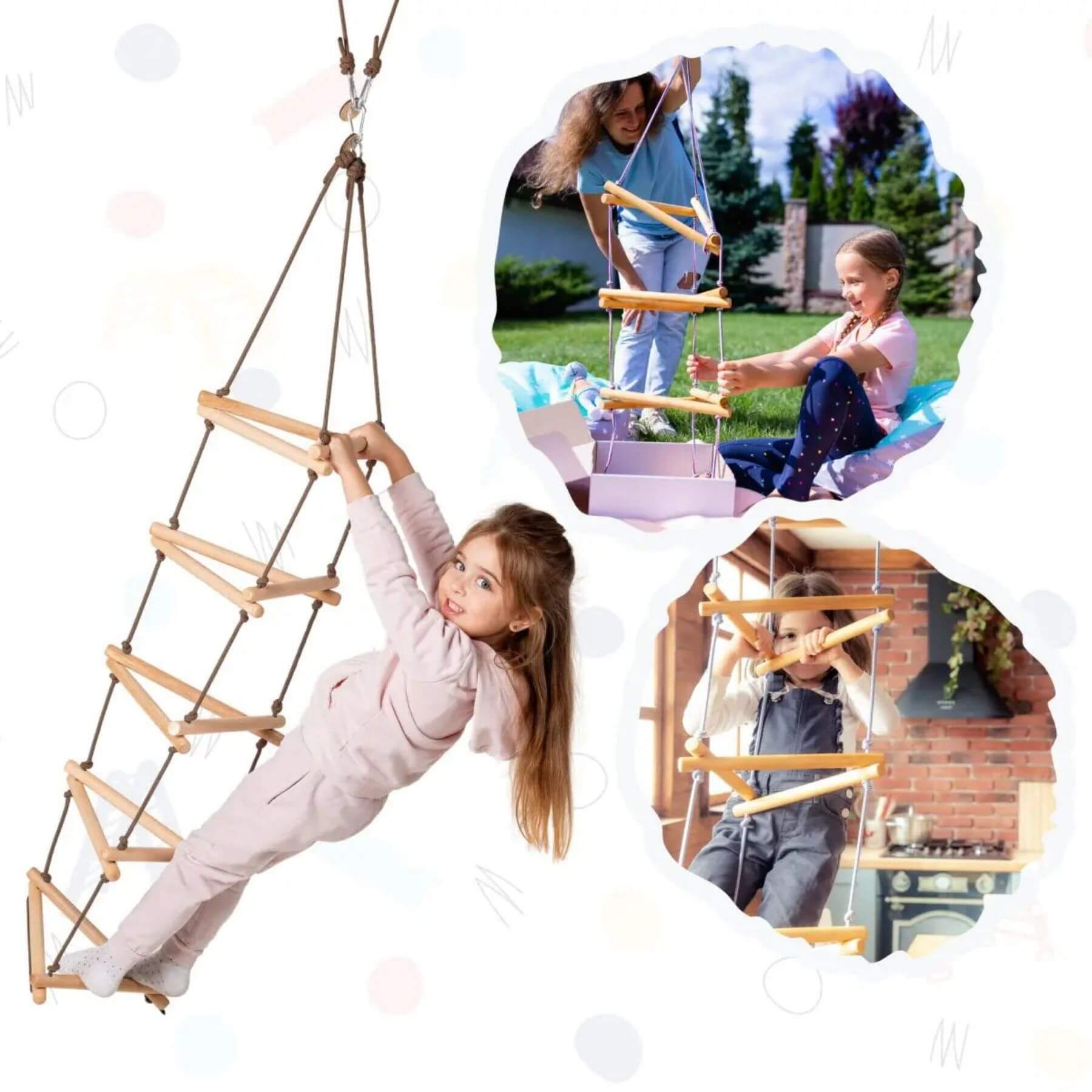 Kids playing on Goodevas Triangle Rope Ladder