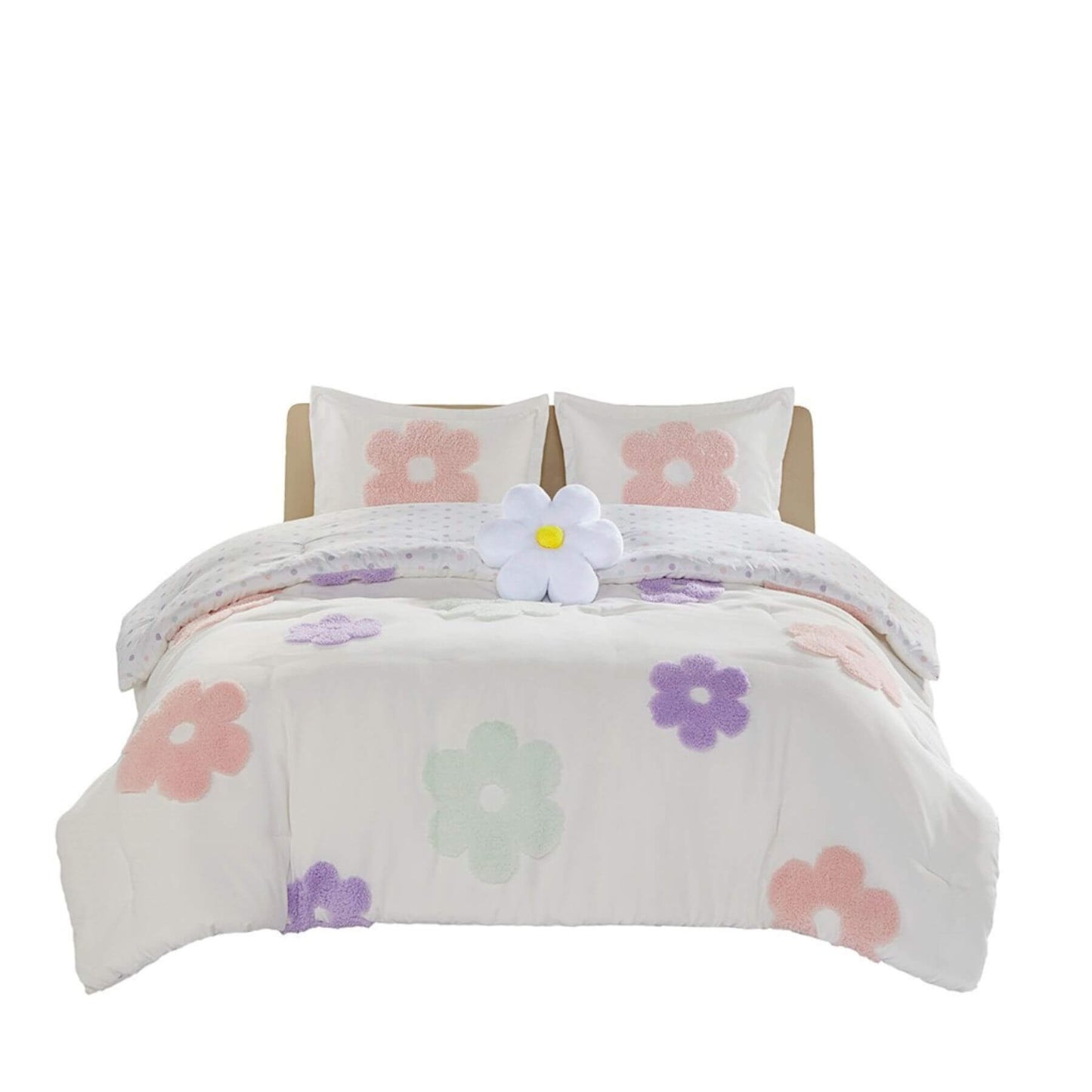 Gracie Floral Reversible Tufted Chenille Comforter Set