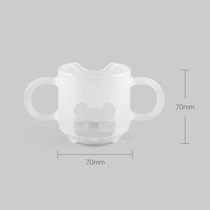 Haakaa Silicone Baby Drinking Cup with dimension lines indicating 70mm width and 70mm height.