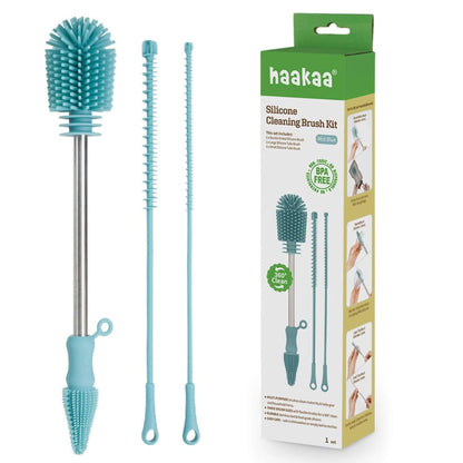 Haakaa Silicone Cleaning Brush Kit - Mist Blue