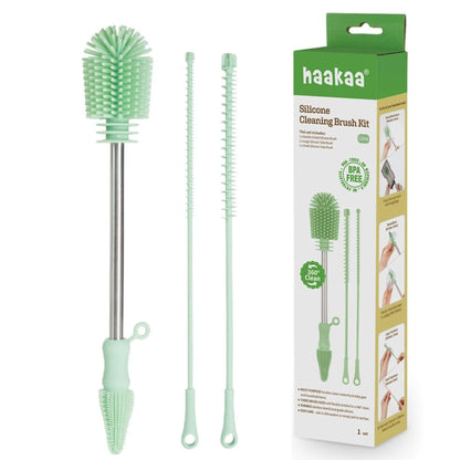 Haakaa Silicone Cleaning Brush Kit - Lime