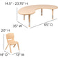 Flash Furniture Half-Moon 35"W X 65"L Natural Plastic Kids Table & 4 Chairs