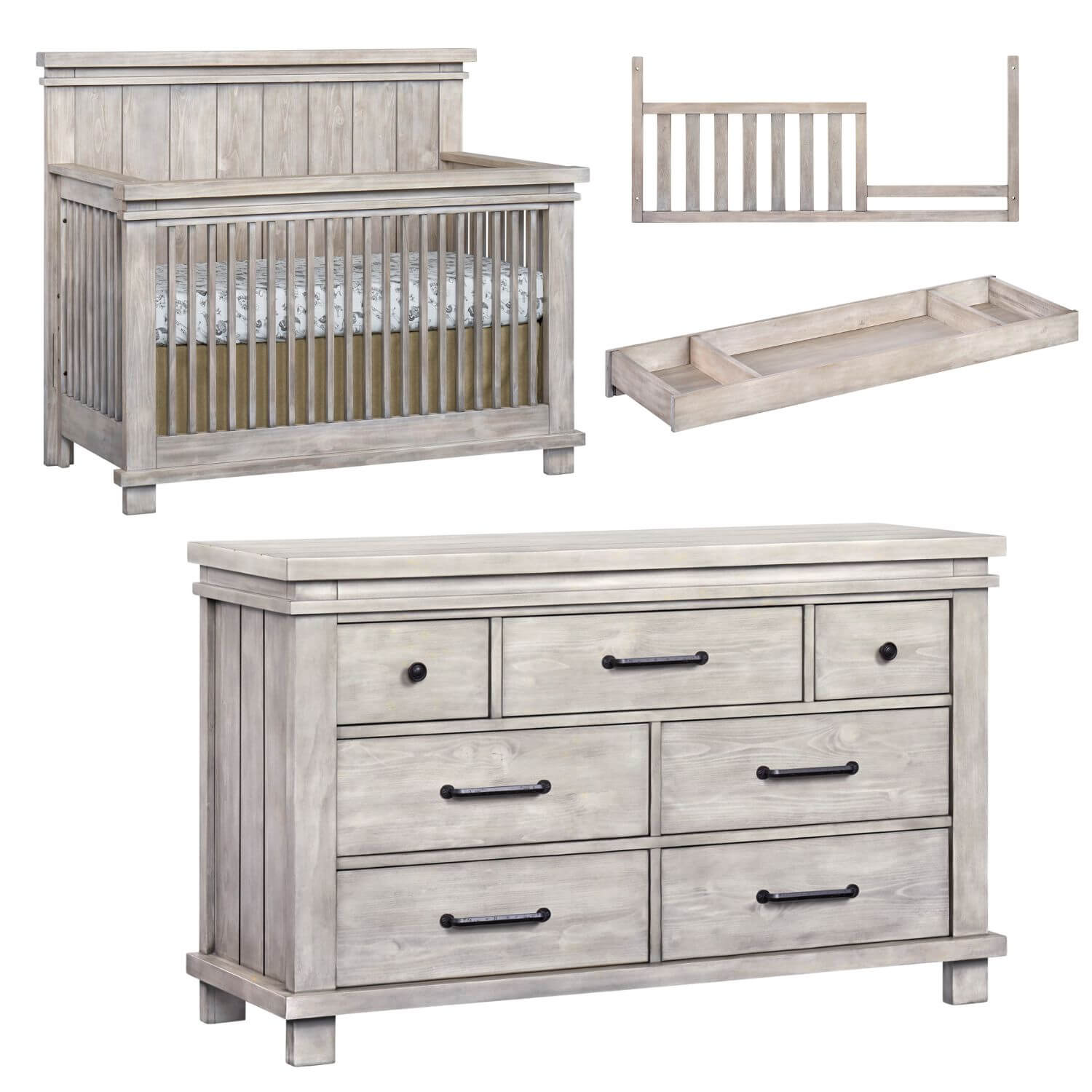 Soho Baby Hampton 4-Piece Nursery Set Stone Wash