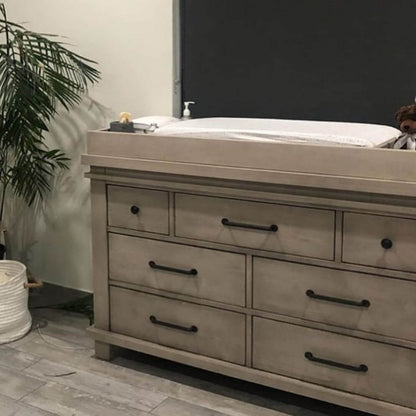 Hampton 7 Drawer Dresser - Stone Wash in a nursery room