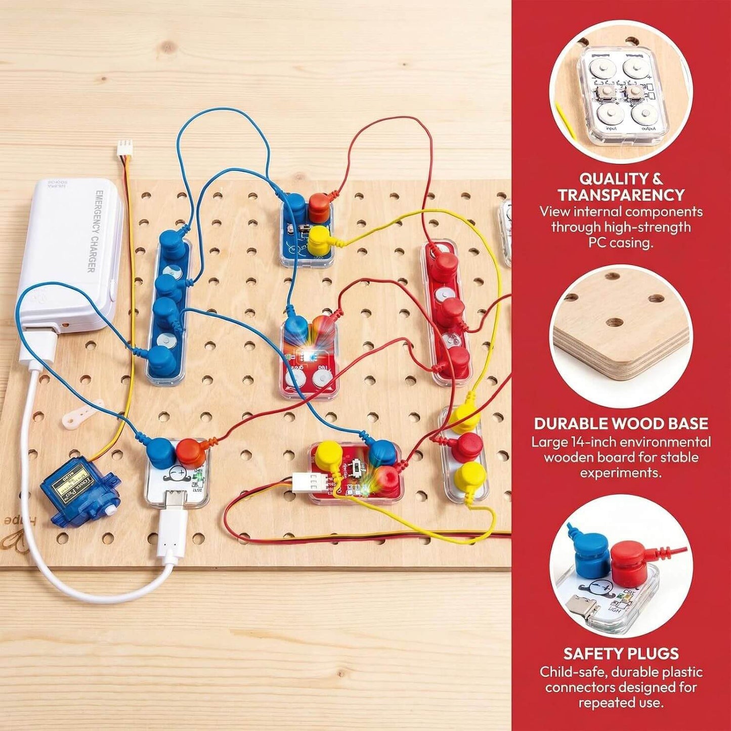 Hape Lab Box Circuit Explorer Boost with features displayed