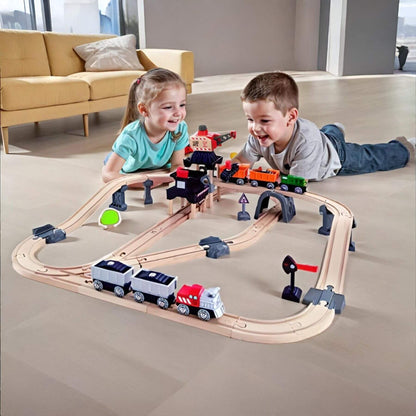 Kids Playing Hape Mining Loader Set