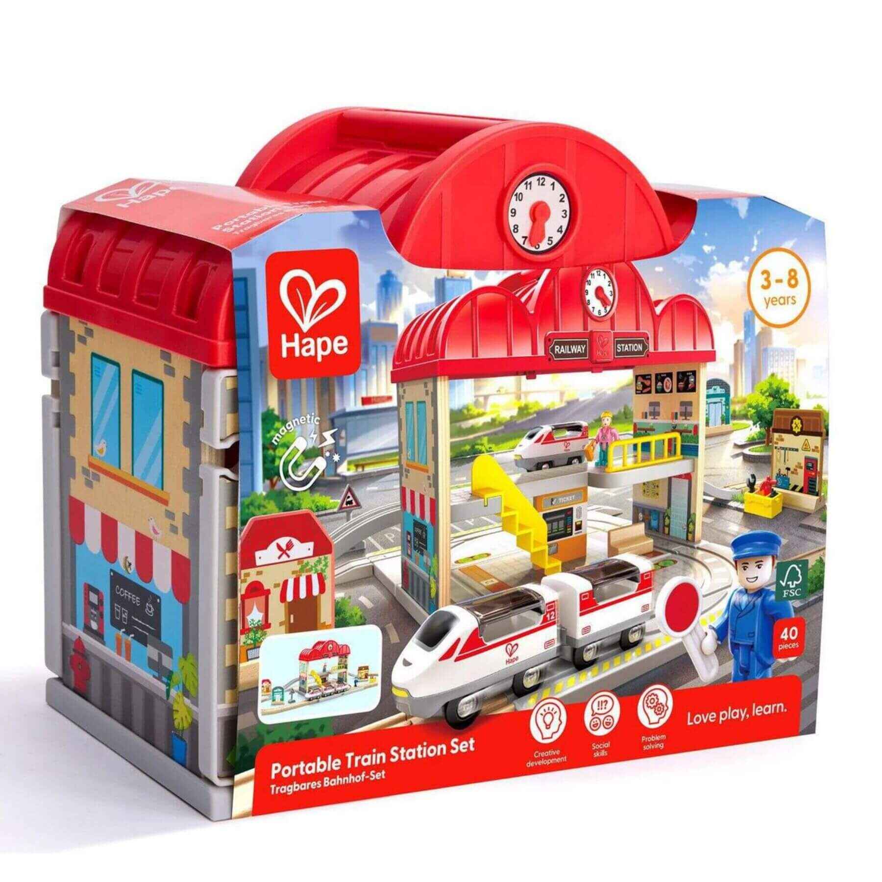 Packaged Hape Portable Train Station Set