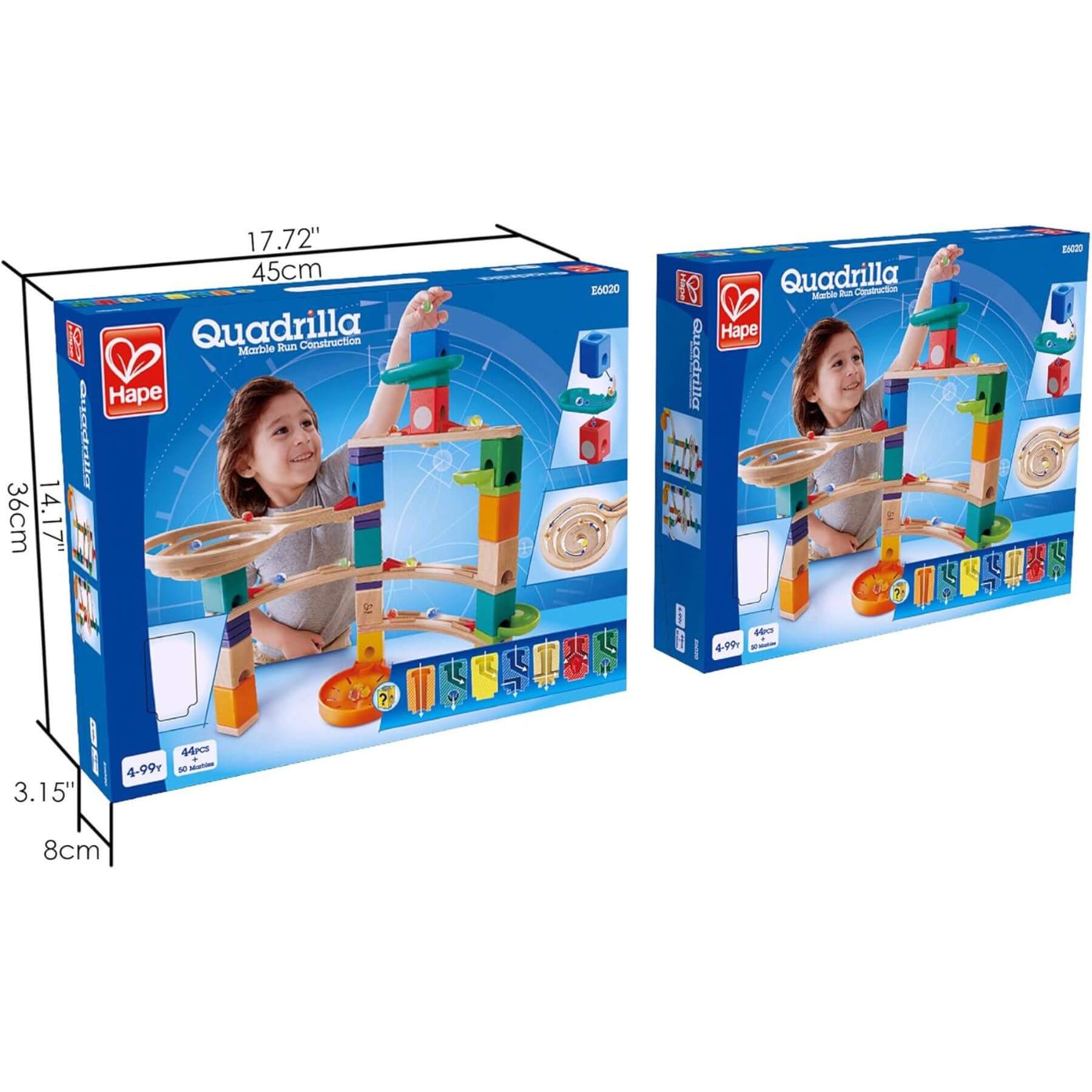 Package of Hape Quadrilla Cliffhanger Wooden Marble Run Blocks