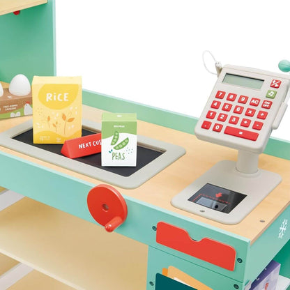 Close-up of Hape Smart & Wooden Supermarket