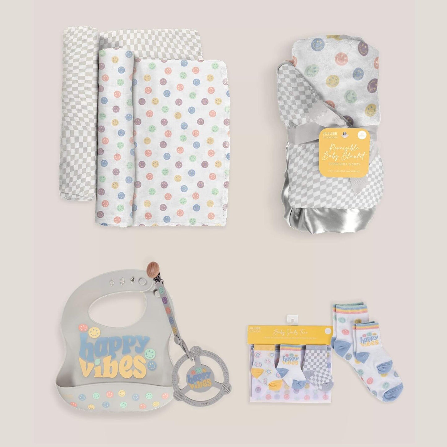 JuJuBe Everyday Essentials Baby Bundle - Happy Baby Vibes