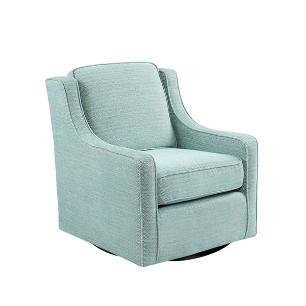 Madison Park Harris Chenille Swivel Chair | Dusty Aqua