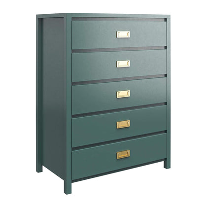Max & Finn Haven 5-Drawer Kids' Dresser - Hunter Green