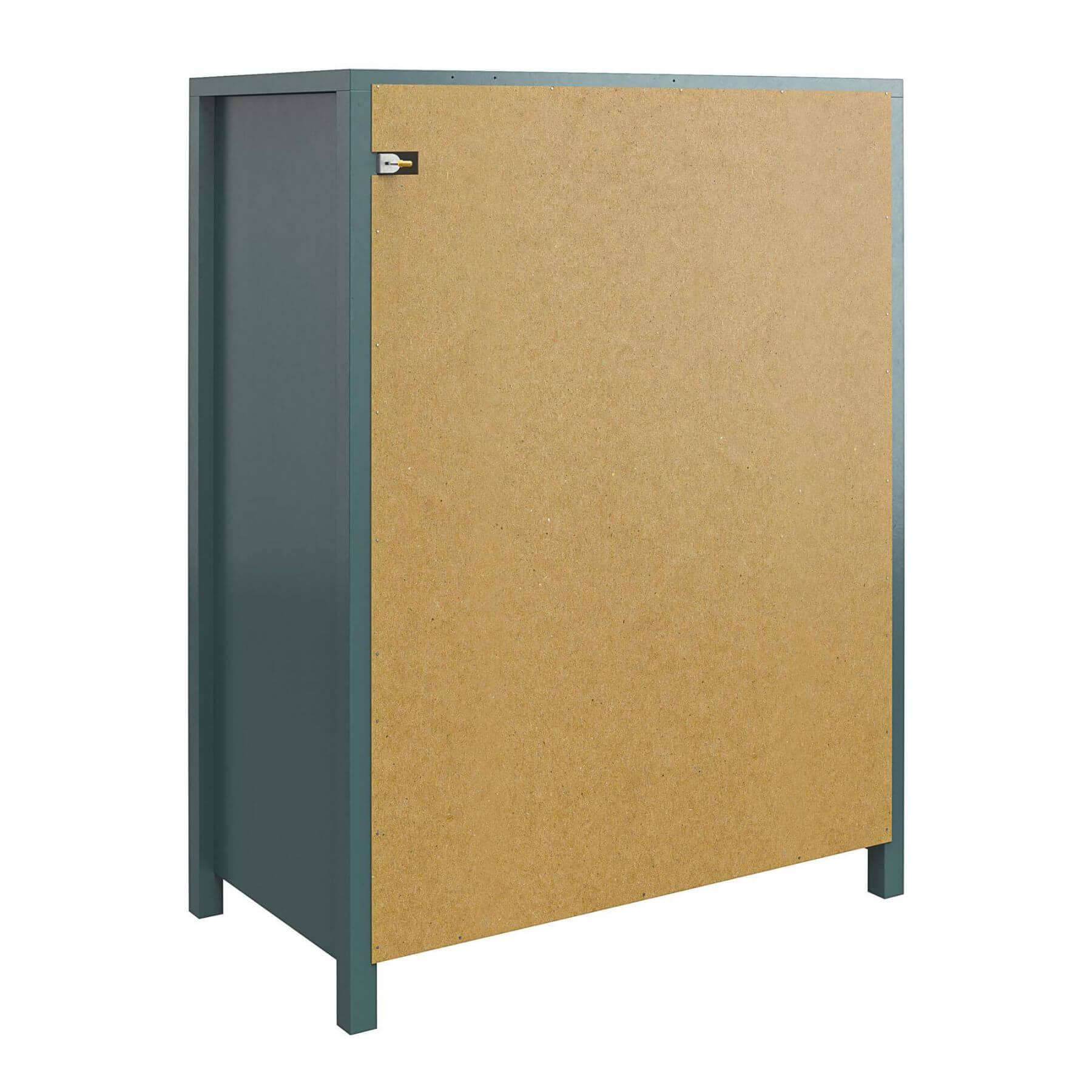 Back View of Max & Finn Haven 5-Drawer Kids' Dresser - Hunter Green