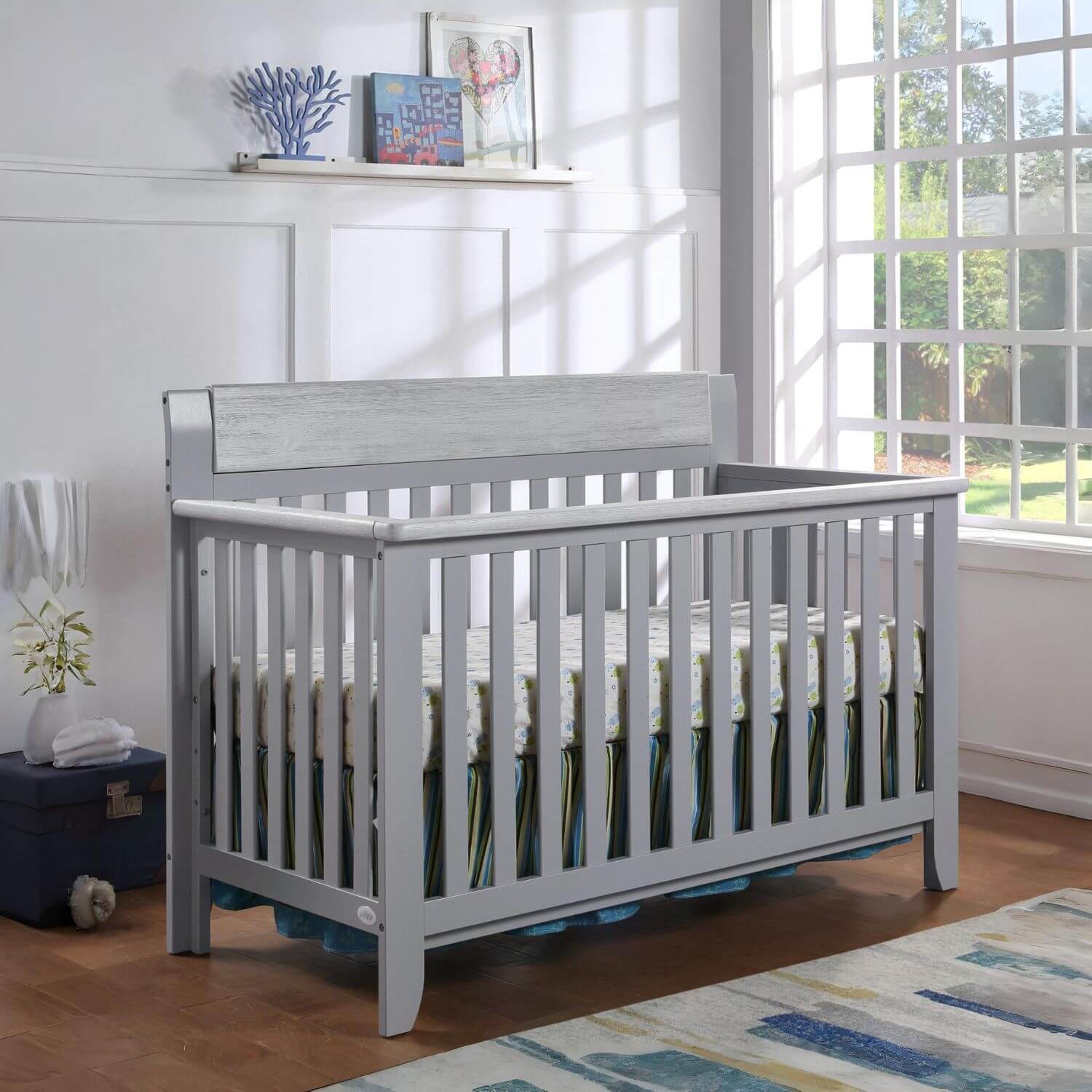 Hayes 4-in-1 Convertible Crib Gray/Weathered Granite