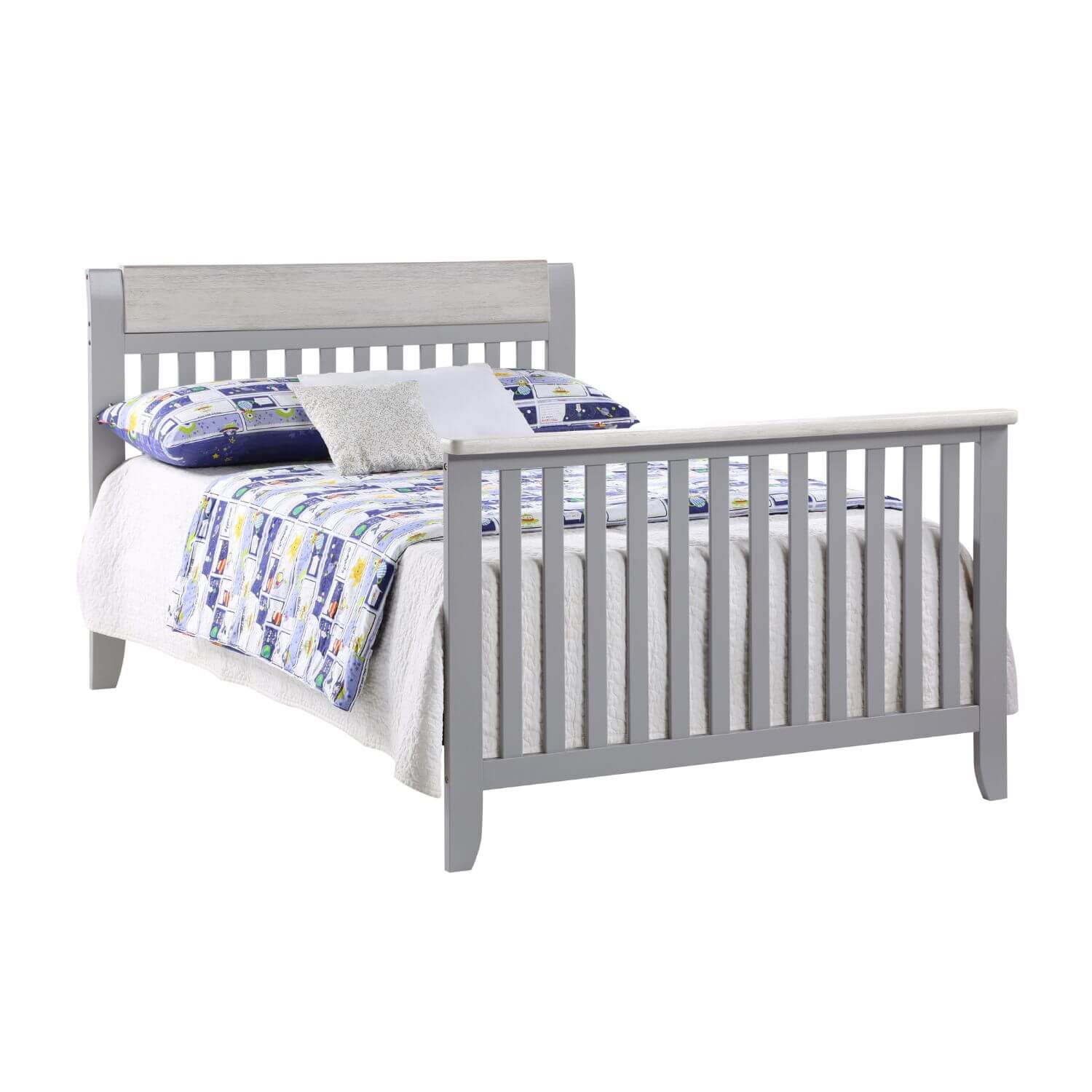 Hayes 4-in-1 Convertible Crib Gray/Weathered Granite - Full Size Bed