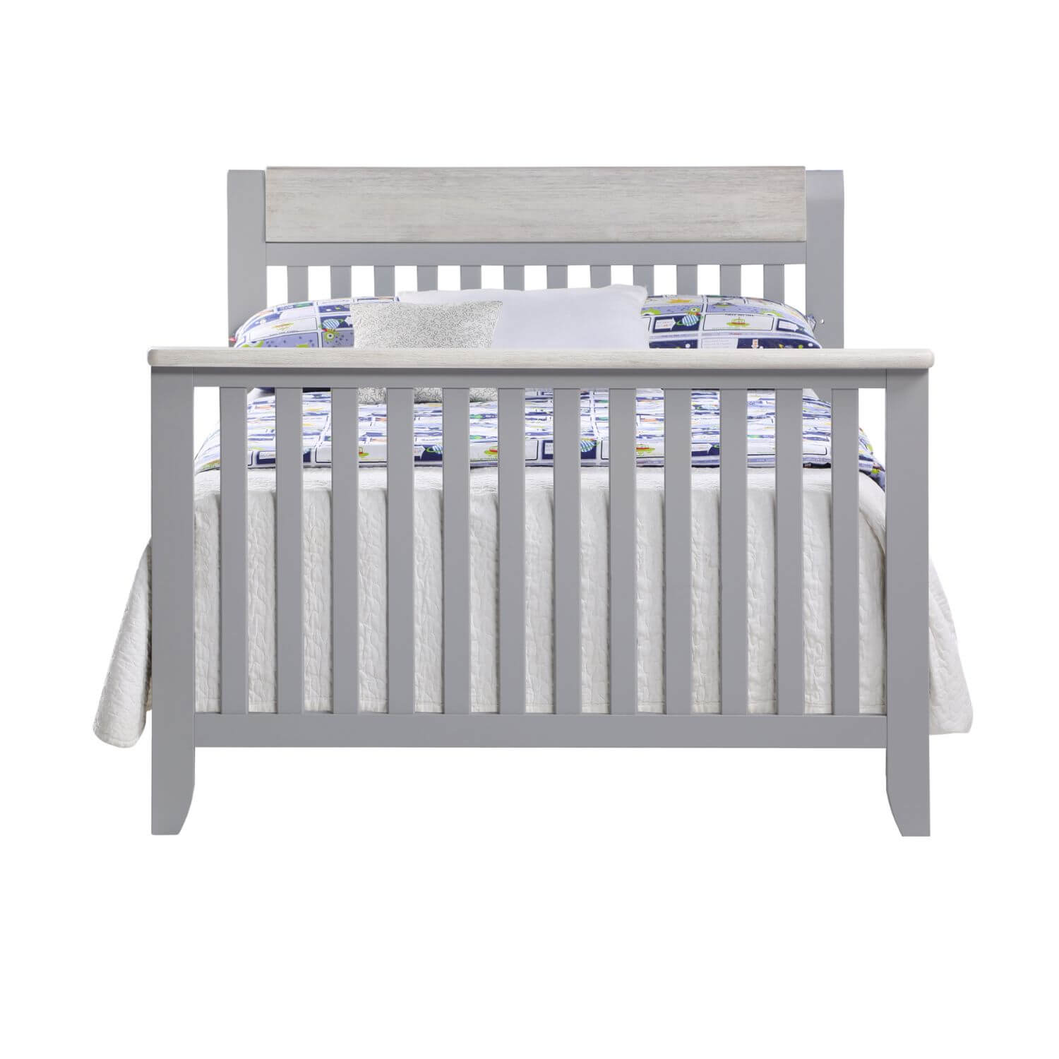 Hayes 4-in-1 Convertible Crib Gray/Weathered Granite - Full Size Bed